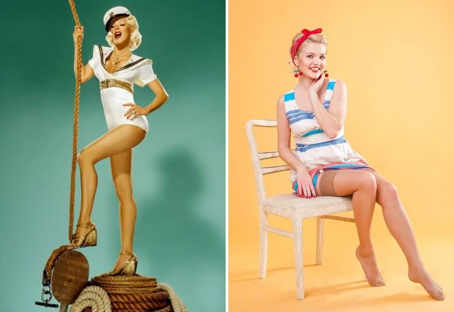 Какой образ изображает. Фотостудия в стиле Pin-up. Фотостудии в стиле пин ап. Девушка со шваброй Пинап. Носки в стиле пин ап.